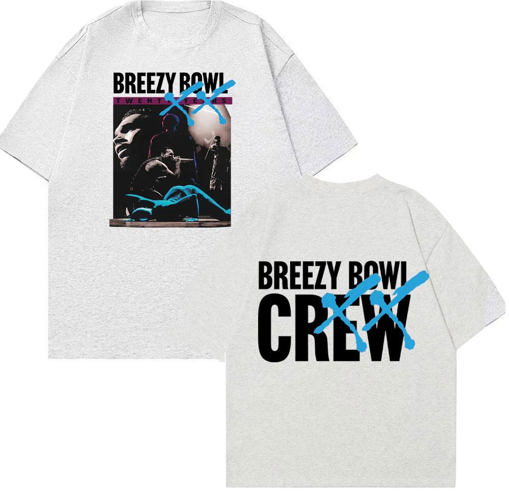 

Футболка рэпера Криса Брауна Breezy Bowl XX Tour 2025 Мужская одежда Мода Панк Хип-хоп Футболки Повседневная Хлопковая Футболка Оверсайз 2XL