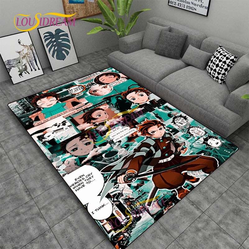 Demon Slayer Japan Cartoon Rug Kitchen Mat Bedroom Door Rug Living Room Carpet Children Game Soft Mat