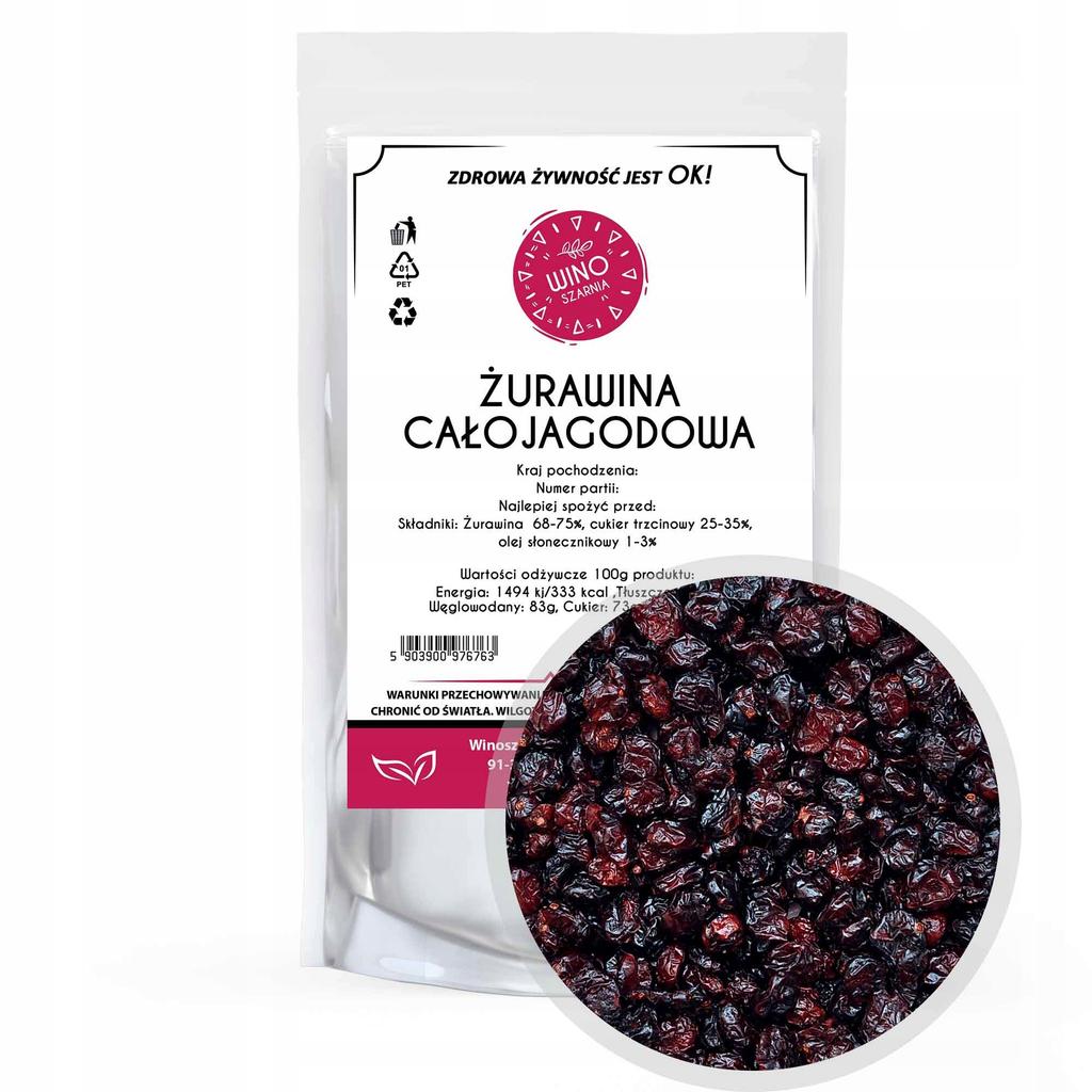 Żurawina suszona cała - 1kg całojagodowa