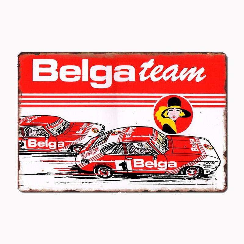 Droogmans Belga Team 911 RS1800 Vintage Rally Racing Car Metal Sign Posters Garage Custom Home Decor Room Decoration Wall Decor