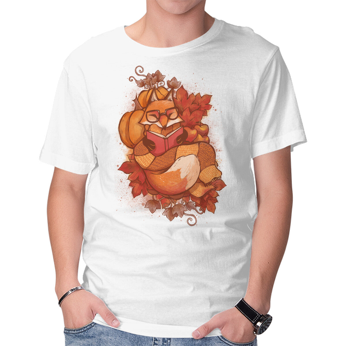 Unisex Crew Neck T-Shirt Autumn Reader Graphic Short Sleeve Casual Tee XXL