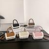 Mini Lammwolle Spleiß Umhängetasche Mode Koreanisch Faux Wildleder Tragbare Kleine Quadratische Tasche Herbst Winter Damen Neue Textur Handtasche