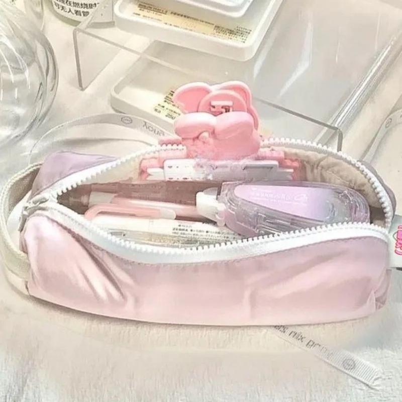 Multi-function School Pencil Cases Stationery Storage Bag Portable Large-capacity Pen Bag Pencil Case Pencil Bag Macaron Color