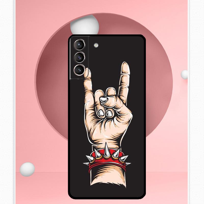 Rock and Roll Skull Case For Samsung Galaxy S25 Ultra S21 S22 S23 S24 Ultra S9 S10 S20 Plus S25 FE Cover Funda