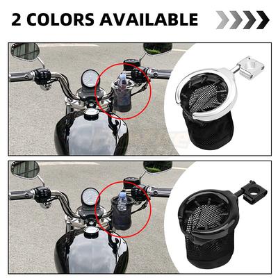 Motorrad Chrom Schwarz Getränkebecherhalter Verstellbar Aluminium Für Harley Touring Street Glide ATV Universales Motorrad