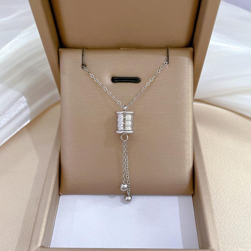 Geometric Planet Personality Minimalist Wind Furnace Real Gold Necklace Female Collarbone Chain