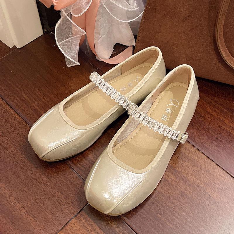 

Французский маленький ароматный стиль ретро круглый носок одинарная обувь женская 25 лето удобная универсальная с мелким вырезом слово с мягкой подошвой туфли Мэри Джейн 40 шампанского