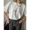 New Fashion T-shirt European and American New Fashion Casual Loose round Neck Print Letters Cotton T-shirt Top