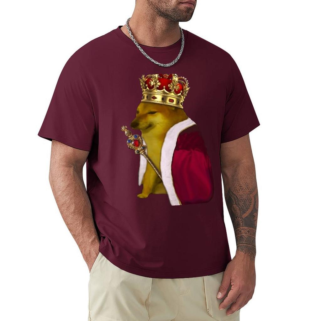 Cheems King T-Shirt Plus Size Tops Customs New Edition Workout Shirts For Men