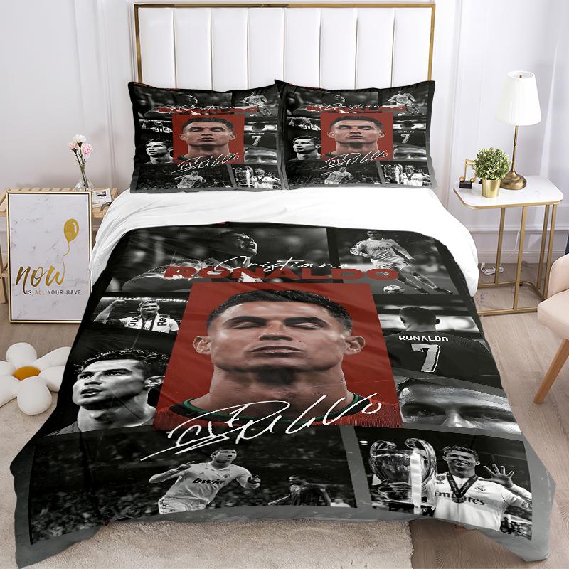 3Pcs Ronaldo'S Legacy Soccer Bedding Sets For All Sizes New 3D Printed Bed Cover Comforter Duvet Cover Pillowcase Bedroom Decoration