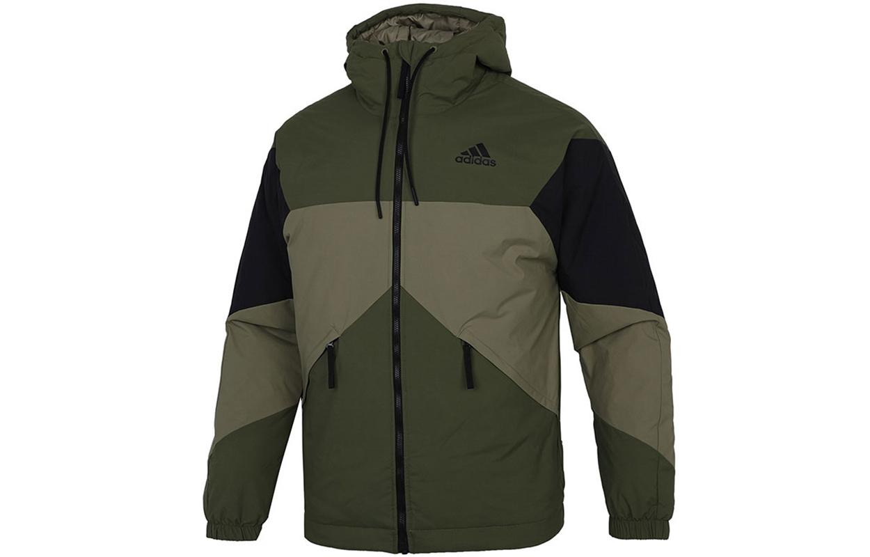 Adidas Puffer Jackets Men s Army Green Hooded Moderate Other GT6547 XS