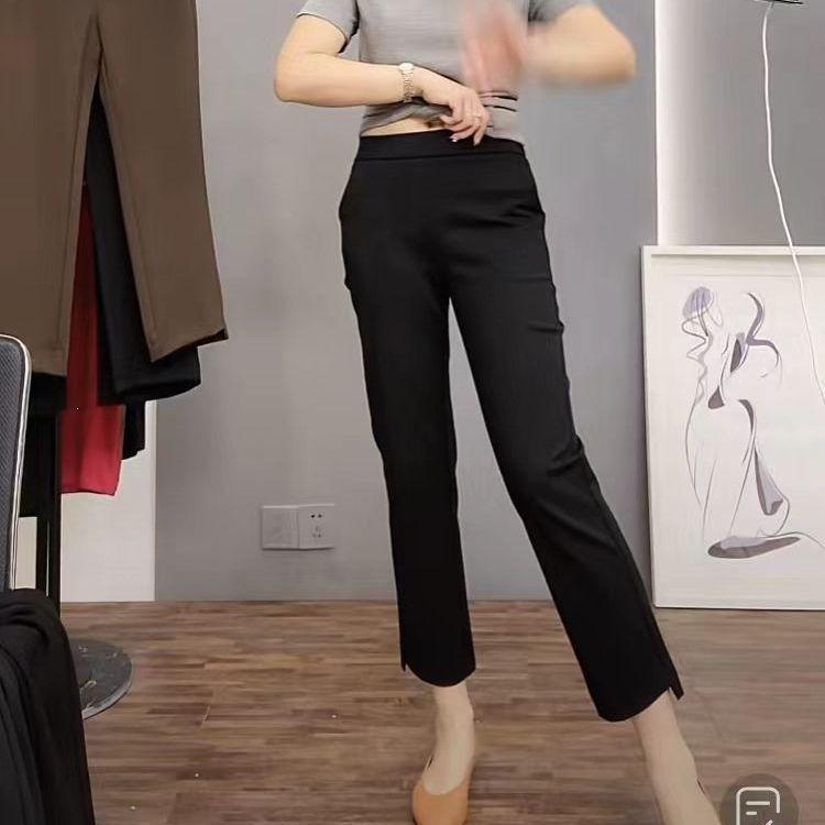 Women s Elastic Waist Slimming Straight-Leg Black Pants - Summer 2026 2XL (125-135 jin)