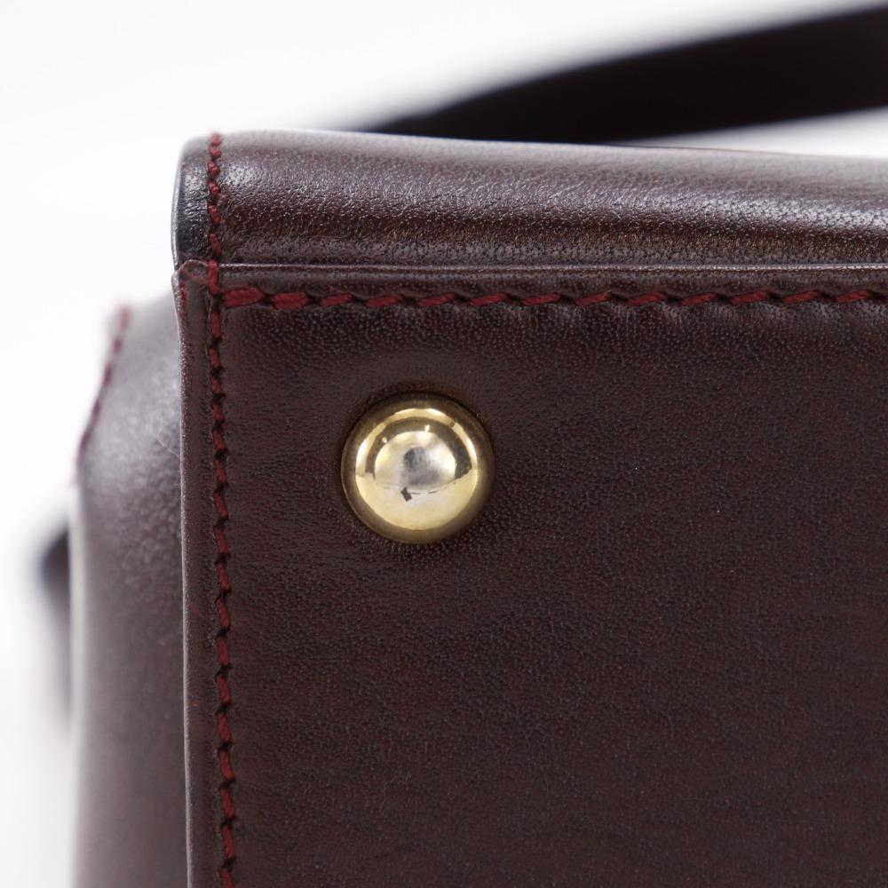 GOLD PFEIL 2WAYShoulder Handbag One Handle Bordeaux Calfskin Women Used