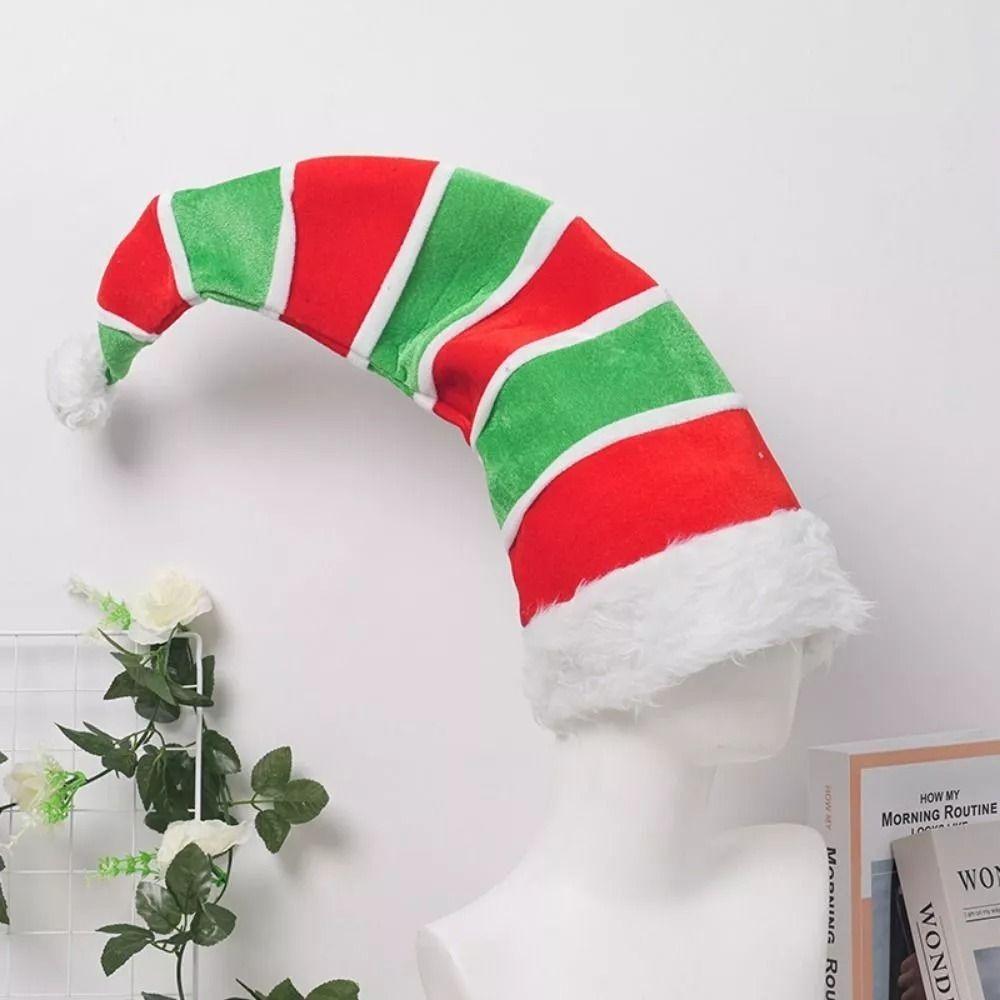 New Extended Elf Christmas Hat Soft Striped Novelty Elves Hat Cosplay Party New Year Santa Claus Hat