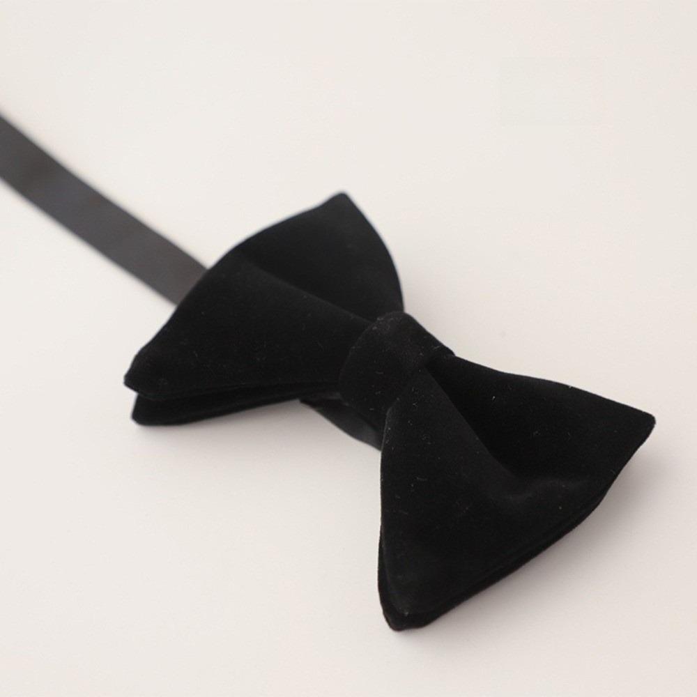 Fashion Pre-tied Black Velvet Bowties Exquisite Tuxedo Accessories Big Bow Tie Elegant Oversized Bow Tie Wedding Party