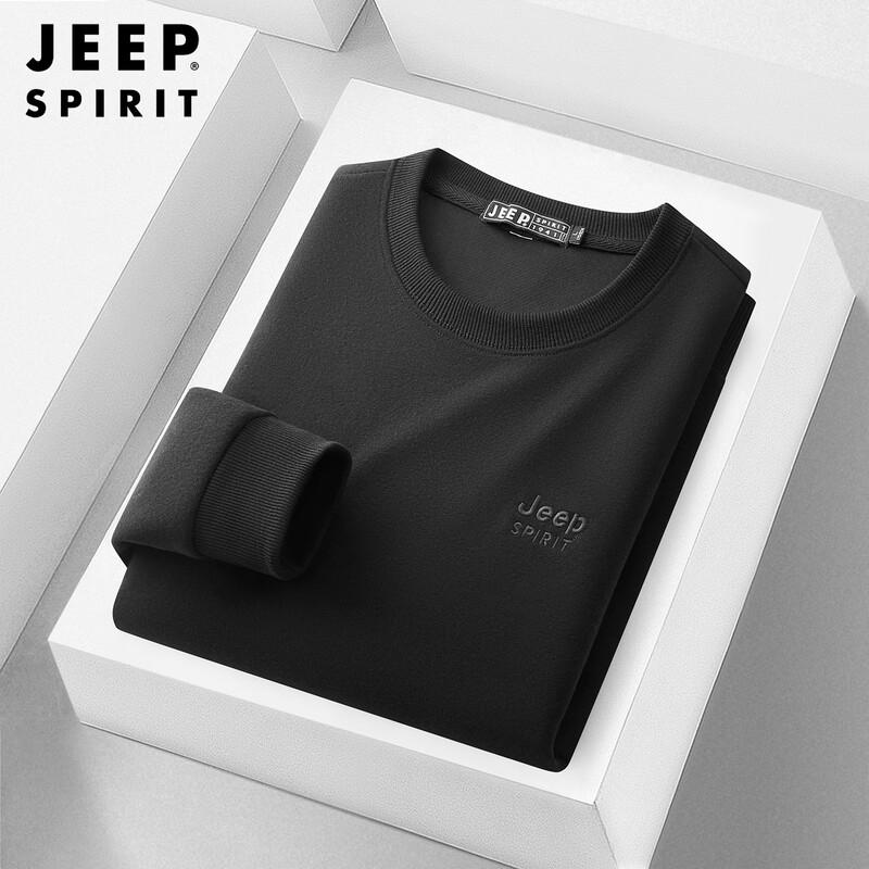JEEP SPIRIT Men's Round Neck Pullover Sweatshirt