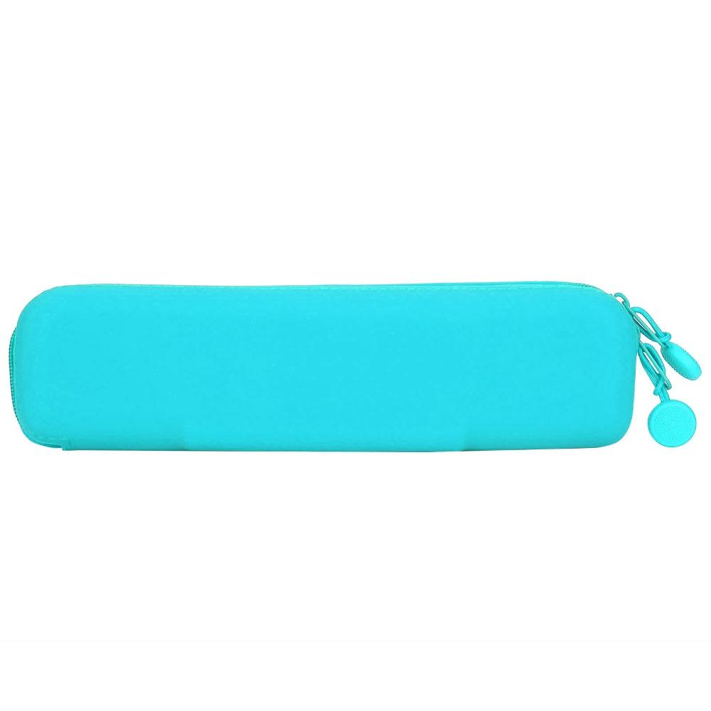 Mini Travel Pencil Zipper Pouch Silicone Stationery Bag Pen Storage Case Daily Office Supply Sort