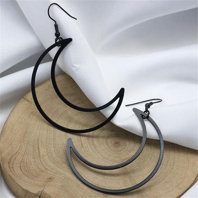 Minimalist Style Hollow Moon Dangle Earrings Simple But Delicate Fashionable Ear Jewelry Accessories For Women Daily Casual Decor