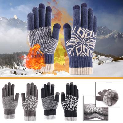 Winter Herren Erwachsene Plus Herbst und Winter verdickte gestrickte warme Wollhandschuhe