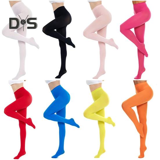 Women Pantyhose High Waist Solid Color High Elasticity Skinny Thin Candy Color Anti-slip Cosplay Performance Tights Work Daily Wear Long Stockings