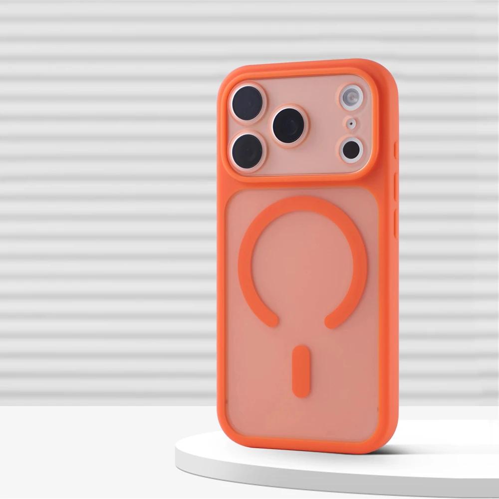 Luxury 2 in 1 Detachable Lens Protect Magnetic Case for iPhone 17 Pro Max 16 15 14 13 MagSafe Matte Translucent Shockproof Cover