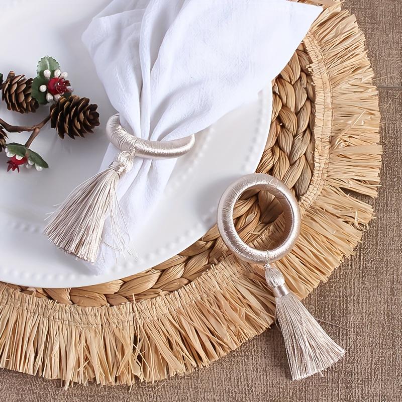 1pc Creative Napkin Ring, New Napkin Buckle, European Fringe Napkin Ring Hotel Wedding Napkin Ring, Bohemian Style