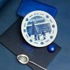 [Official Import] Royal Copenhagen Blue Collectible Mini Plaque, Mini Year Plate 2025 Edition "CHRISTMAS IN COPENHAGEN", Diameter approx. 8cm, 1074927