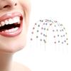 2Pcs Split Type Mini Colorful Brackets With Hook Dental Fake Braces Temporary Tooth Decoration Dental Tool