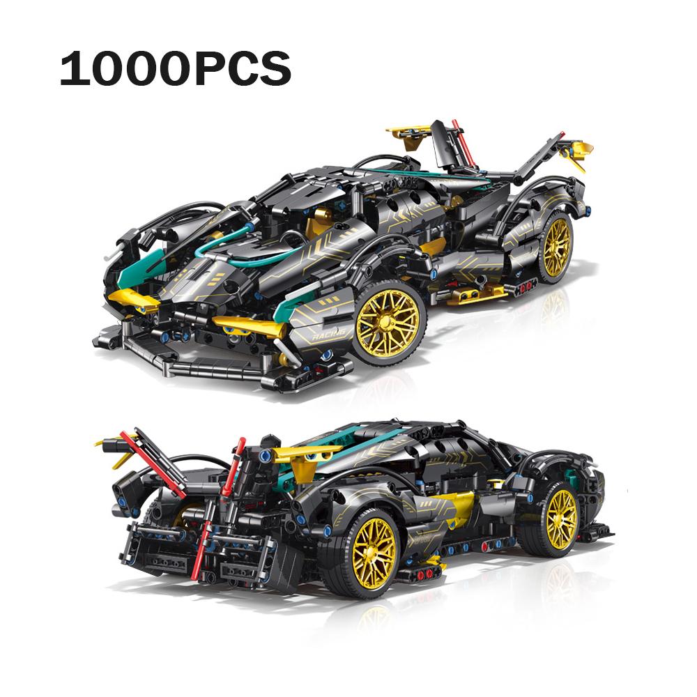 Non-Toxic 1:14 Technical Building Blocks Hypercar Racing Car Creative Model Assemble Vehicle Bricks Toy Birthday Christmas Halloween Gifts