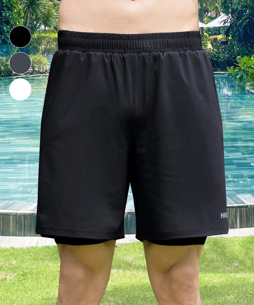 Helingbon Men'S Water Leggings Two-In-One Rash Guard Swim Pants (3 Colors) / Ai334M