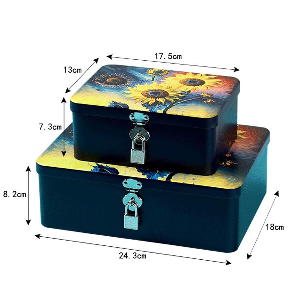 Large Capacity Desktop Storage Case Vintage Empty Box High Quality Metal Box  Jewelry