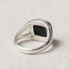 Lack Onyx Signet Ring for Men, 925 Sterling Silver, Modern Minimalist Design, Square Gemstone Statement Jewelry