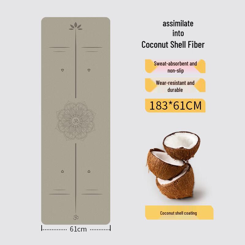 OEING Non-slip Rubber Yoga Mat with Mandala Alignment Line 61cm