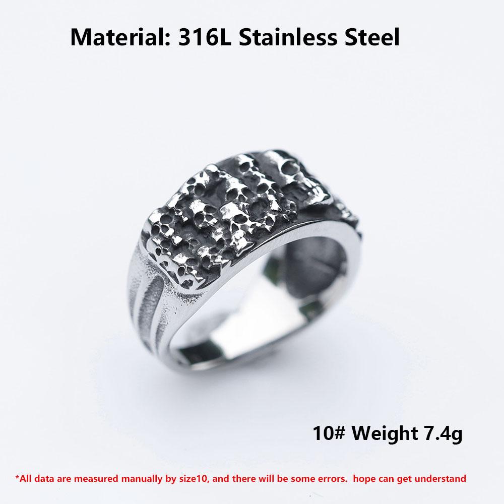 2026 NEW Men's 316L Stainless Steel Rings Vintage Halloween Gothic Funny Devil Skull Punk Fashion Jewelry Free Shipping