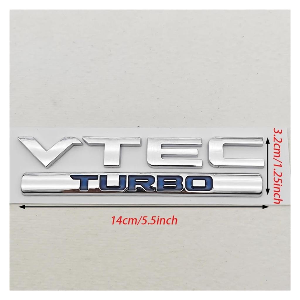 3D ABS Chrome Black Logo VTEC Turbo Car Rear Trunk