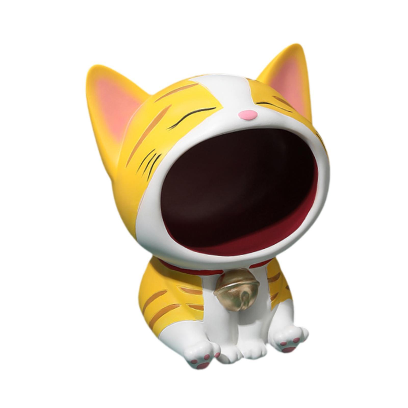 Cat Statue Decorative Figurine Key Bowl Multifunctional Cartoon Modern Candy