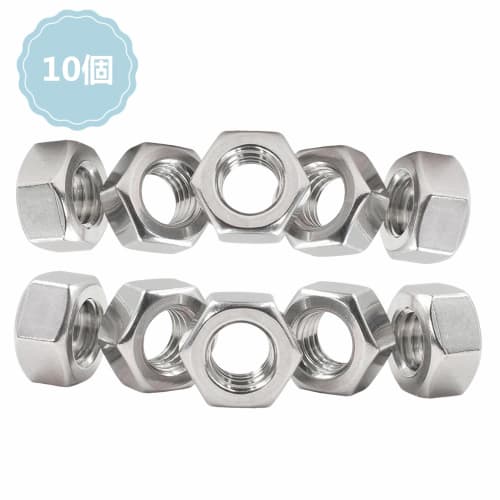 Pack of 10 M8 Hex Nuts, 304 Stainless Steel, Threaded Hex Nuts, 13mm Hex Width, 6.8mm Height, 1.25mm Pitch