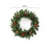118236in Christmas Wreath Snowy Red Ribbon Berries Pine Cone Decor Xmas Gift