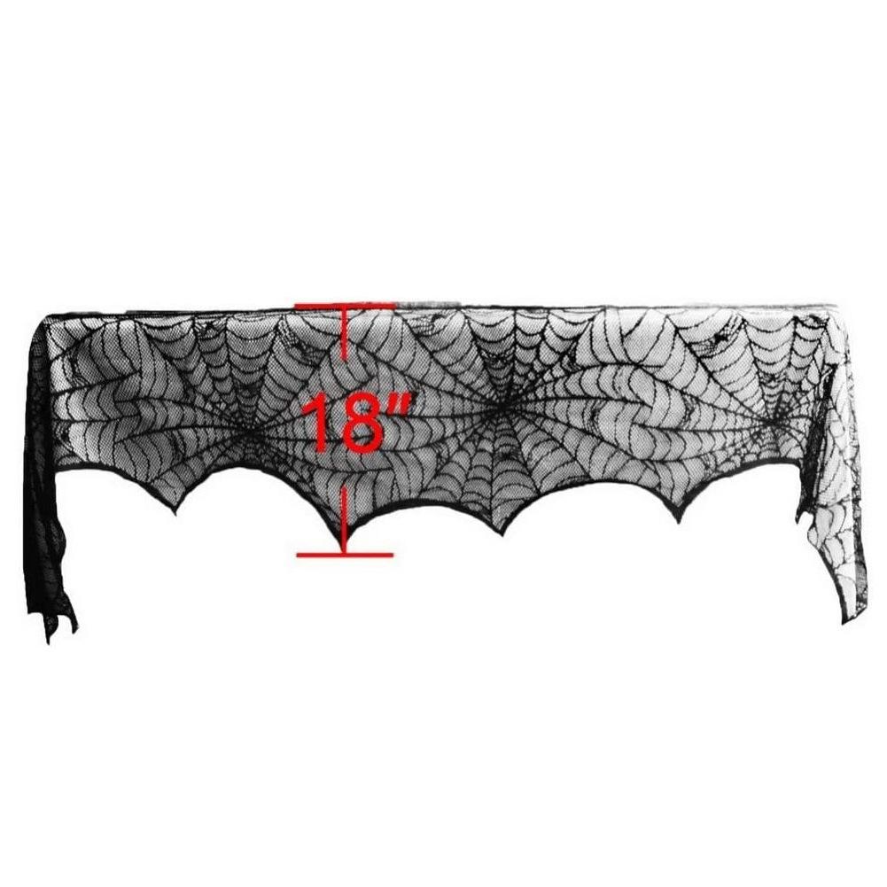 Fireplace Cloth Dining Table Tablecloth European and American Halloween Tablecloth Ghost Festival Black Lace Mesh Cloth