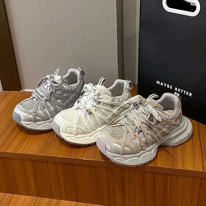 Damen Paris Plateau-Sneakers - 2025 Frühling/Sommer Mesh Atmungsaktive Lässige Laufschuhe