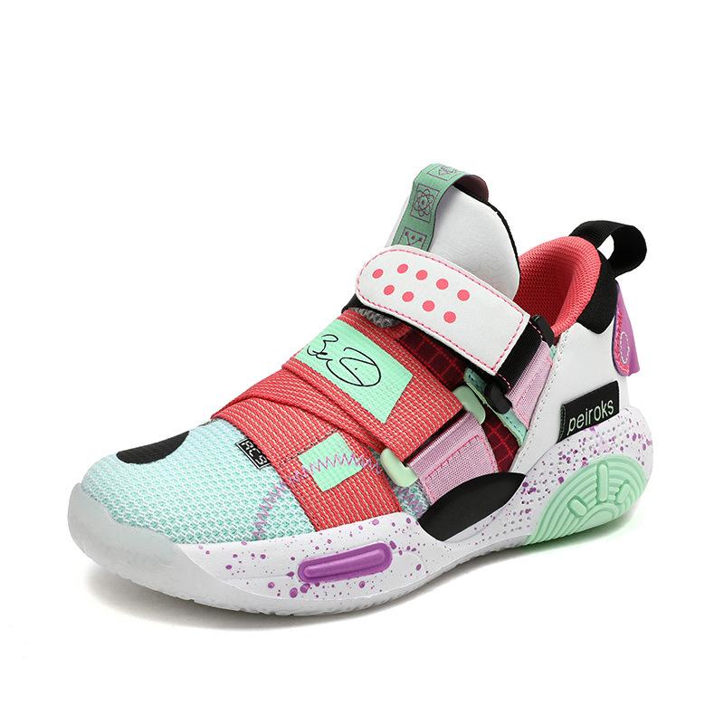 Children's Basketball Shoes Spring and Summer New Sports Shock Absorption Running Breathable Boys' Shoes Popular Middle and Older Children's Casual Sh