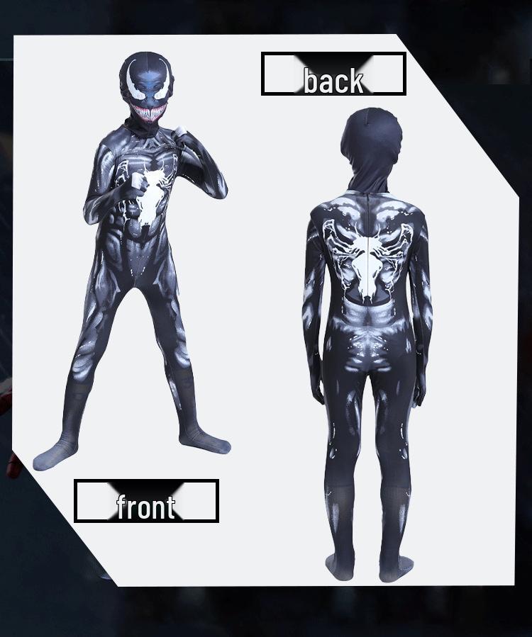 Venom Superhero Bodysuit Halloween Costume: Spiderman & Black Panther Cosplay Jumpsuit