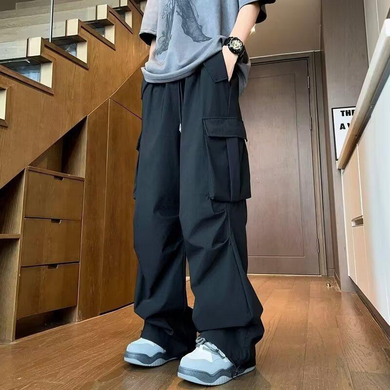 Overalls men's summer tide brand new American functional wind outdoor shock pants high street loose parachute soldier pants