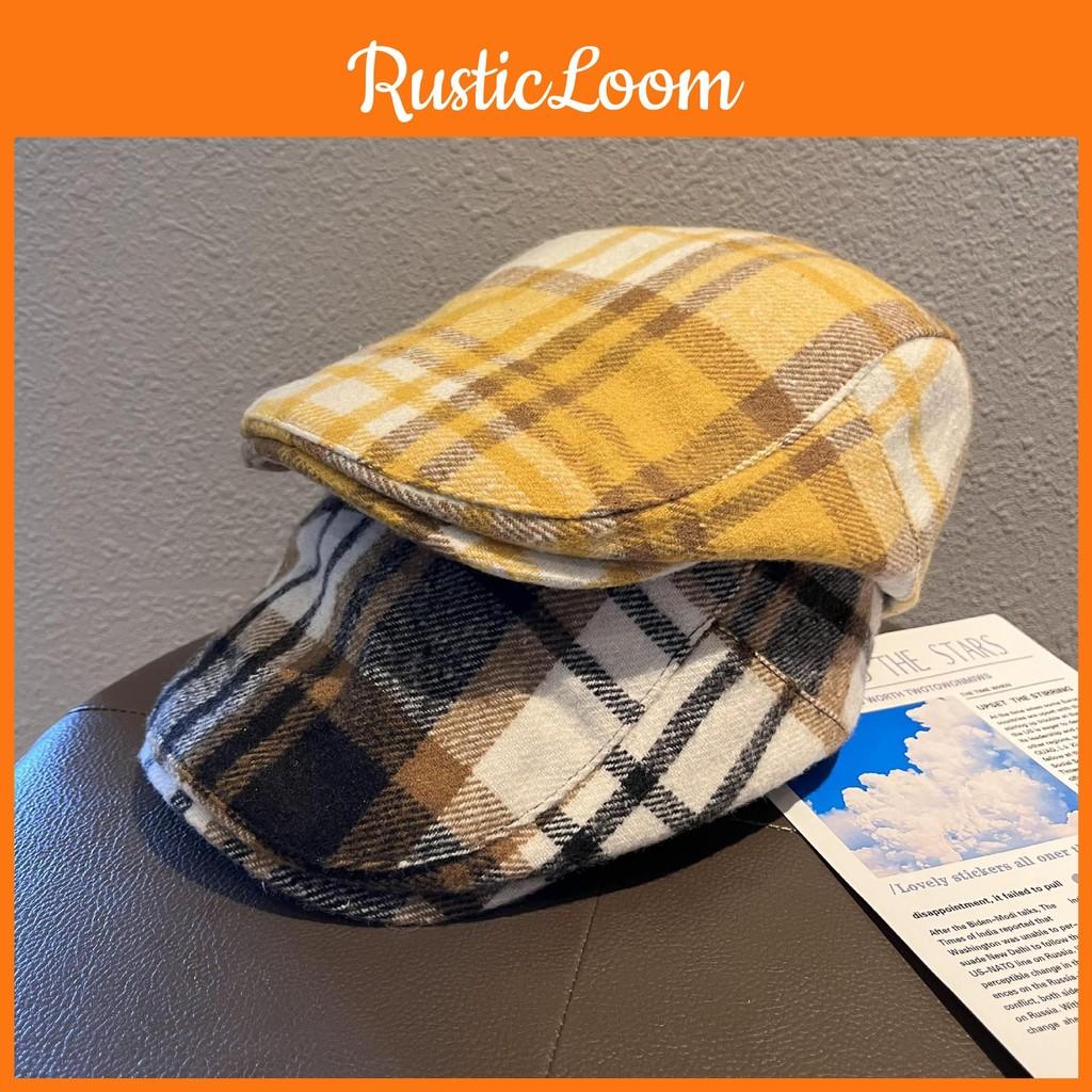 Grid Clashing Color Classic Wool Felt Newsboy Hat Color Blocking Fall Use Winter