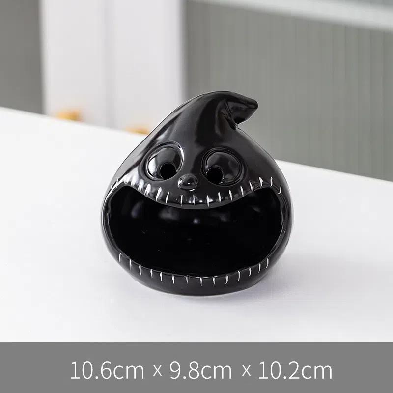 Kürbis-Kerzenständer, Halloween-Keramik-Kerzenständer, Atmosphärendekoration und lustige Süßigkeitenaufbewahrung, Desktop-Dekoration, Kreativität