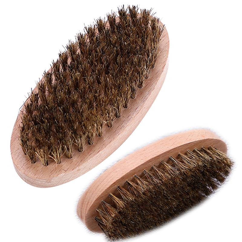 Beech Bamboo Beard Brush for Men's Styling with Pig Bristles