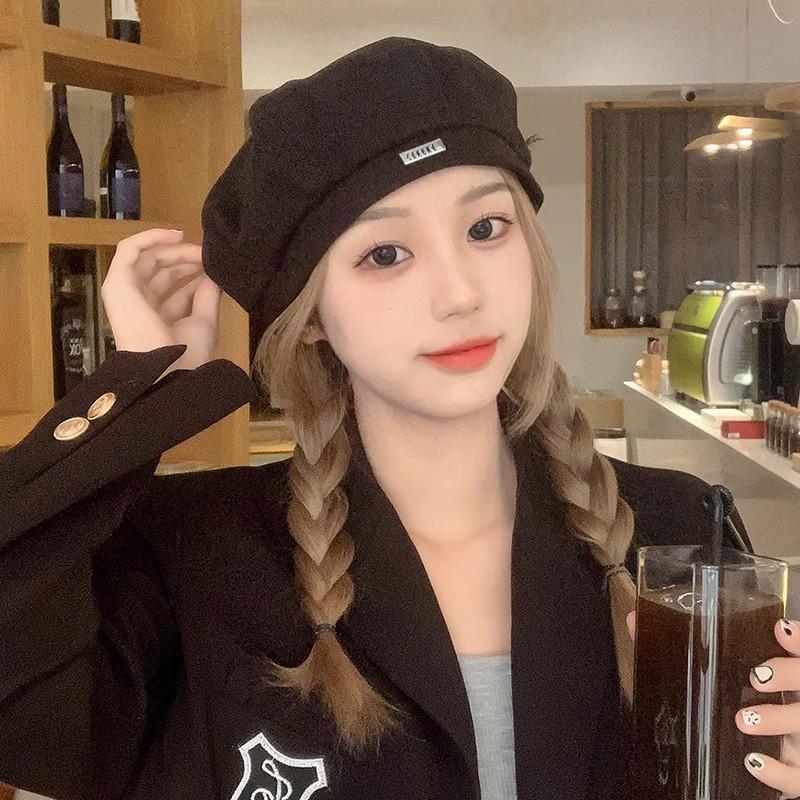 Beret Women Autumn And Winter Japanese Style Large Head Circumference Ins Network Celebrity Face Small Octagonal Painter Hat
