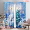 2pcs,2D Plane Printing Curtains Enchanted Peacocks Polyester (without Rod) Home Decor Use for Living Room, Bedroom & Home