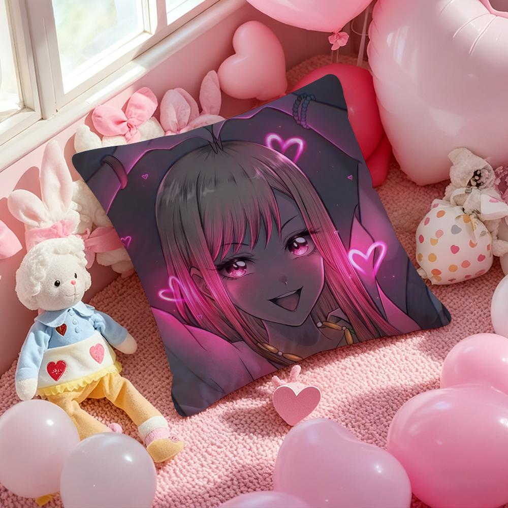 My Dress Up Darling Anime Cushion Cover Pattern Printed Pillowcase for Living Room Sofa Cushion Cover & Bedroom Decor