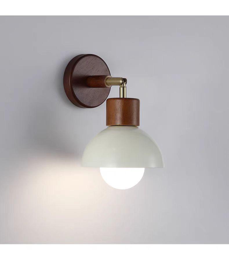 Französische Creme Retro Drehbare Wandleuchte – Massivholz, Augenschonendes Licht für Schlafzimmer & Flur